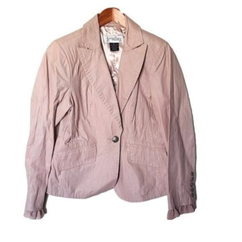 BRADLEY by Bradley Bayou 100% Leather Jacket Pink S